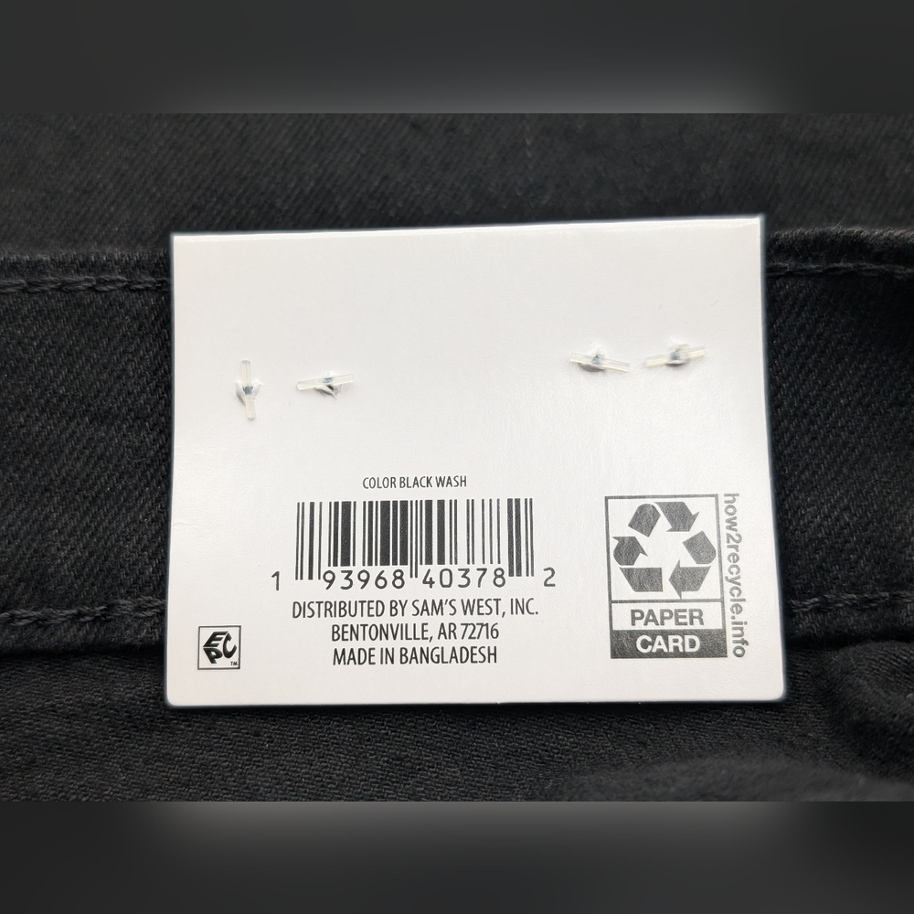 NWT Member's Mark Size 36x30 Men's Black Jeans 98% Cotton 2% Spandex - Picture 9 of 16